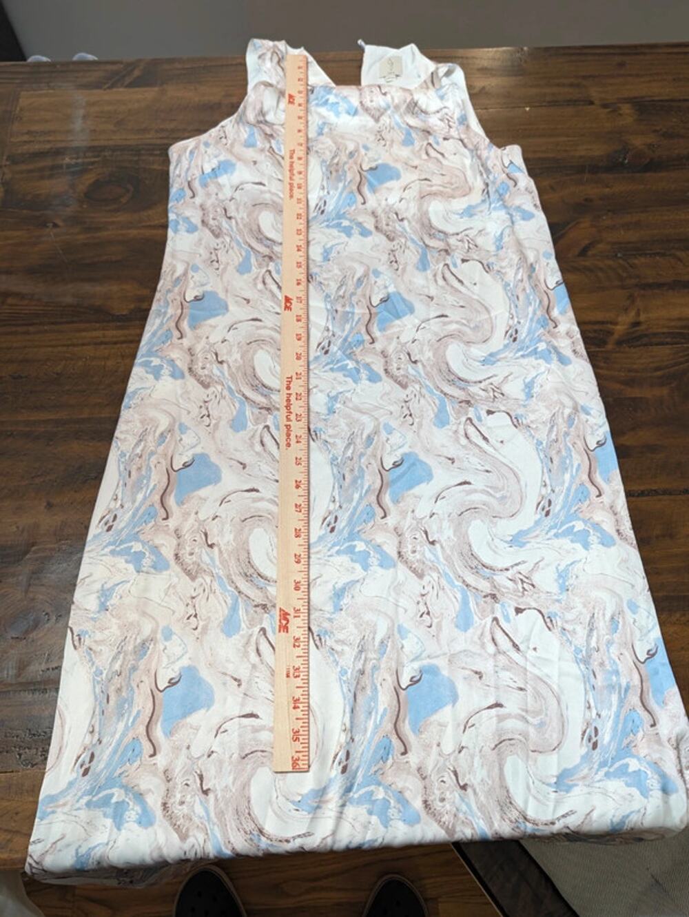 Joie Marble Print Sleeveless Maxi Dress Blue Neutral Size L Lined High Neck